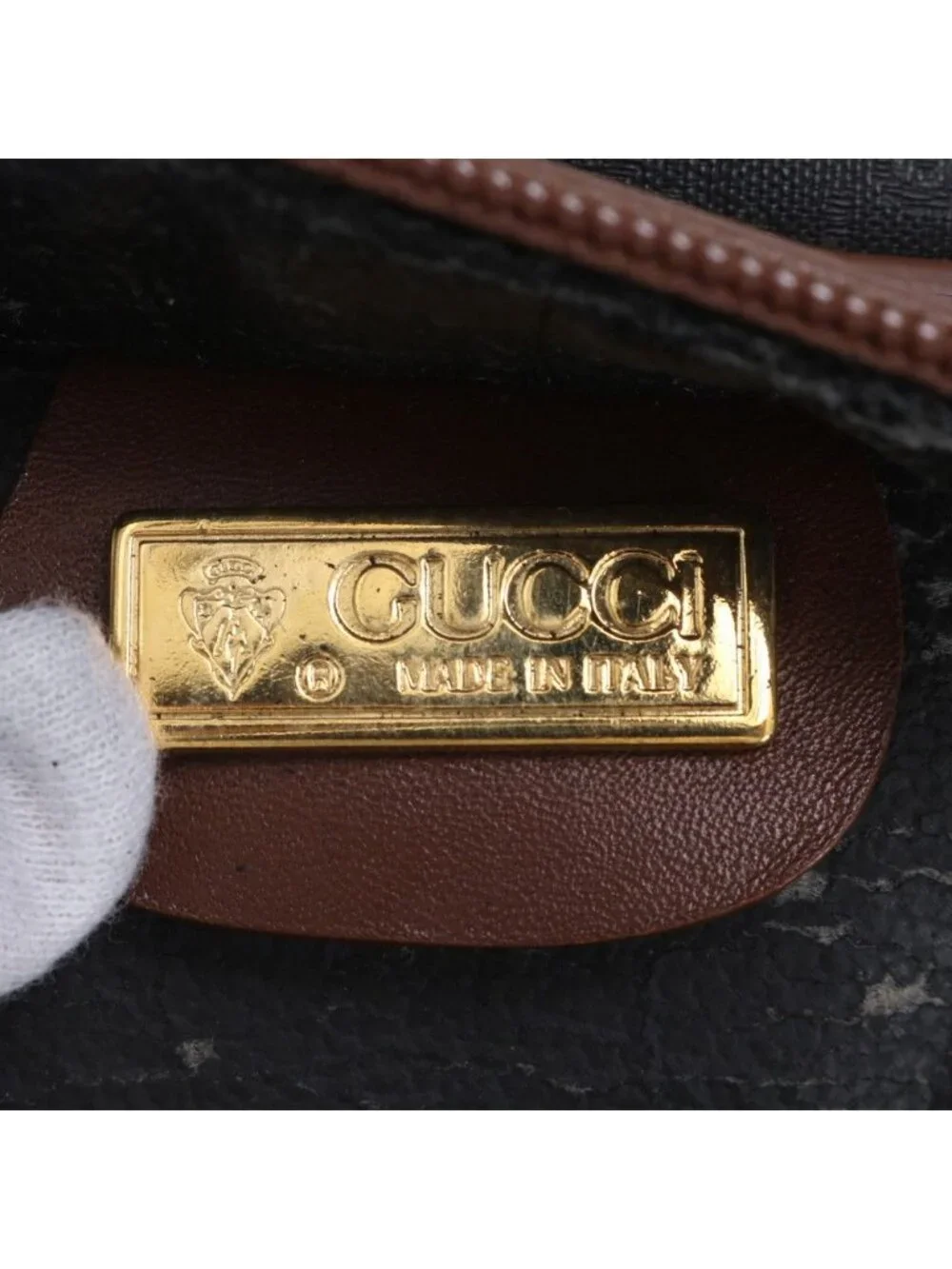 Gucci Micro GG 012 39 Leather Canvas Boston Bag Tote Carry